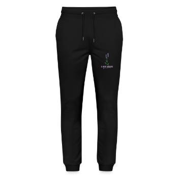 Lavender Farmer Plant Garden Fragrance - Stanley/Stella Mover Unisex Organic Jogging Trousers - black - Front - Marisol (170cm) & Nik (191cm)
