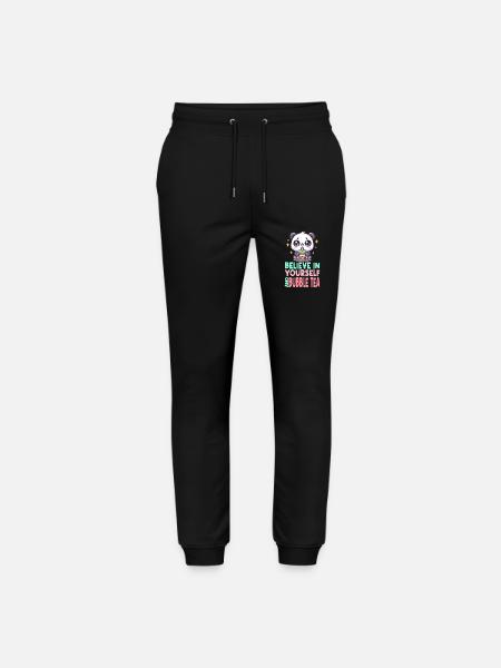 Kawaii Panda Bubble Tea Boba Drink Thé au lait Asiatique - Pantalon de jogging bio MOVER Stanley/Stella unisexe - noir