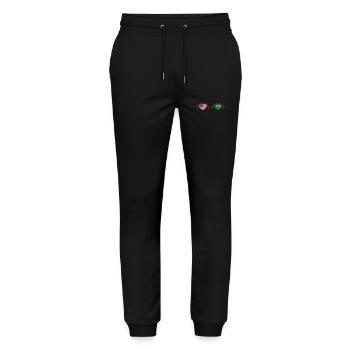 USA Saudi Arabia Heartbeat American Saudi Arabian - Stanley/Stella Mover Unisex Organic Jogging Trousers - black - Front - Marisol (170cm) & Nik (191cm)
