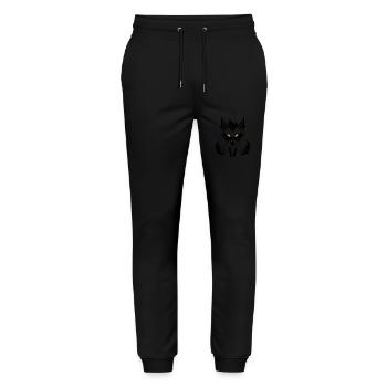 Humour petit renard japonais kitsune - Pantalon de jogging bio MOVER Stanley/Stella unisexe - noir - Devant - Marisol (170cm) & Nik (191cm)