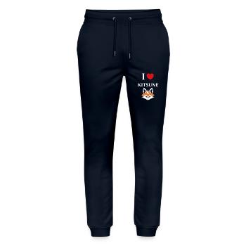 Kitsune Japanischer Little Fox Humor - Stanley/Stella Unisex Bio Jogginghose Mover  - Navy - Vorne - Marisol (170cm) & Nik (191cm)