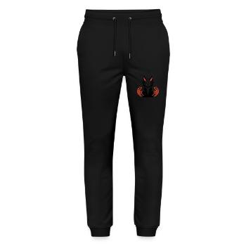 Humour petit renard japonais kitsune - Pantalon de jogging bio MOVER Stanley/Stella unisexe - noir - Devant - Marisol (170cm) & Nik (191cm)