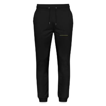 Strich gelb - Stanley/Stella Unisex Bio Jogginghose Mover  - Schwarz - Vorne - Marisol (170cm) & Nik (191cm)