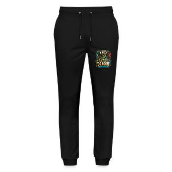 Dragon Adventures – I'm Not Lazy - Dragon Books - Stanley/Stella Mover Unisex Organic Jogging Trousers - black - Front - Marisol (170cm) & Nik (191cm)