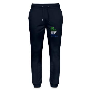 Sierra Leone Flag West African Food Yam Fufu - Stanley/Stella Mover Unisex Organic Jogging Trousers - navy - Front - Marisol (170cm) & Nik (191cm)
