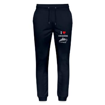 I love Croisière - Pantalon de jogging bio MOVER Stanley/Stella unisexe - marine - Devant - Marisol (170cm) & Nik (191cm)