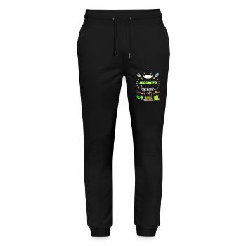 Jardinier Légendaire Cadeau Retraite Campagne - Pantalon de jogging bio MOVER Stanley/Stella unisexe - noir - Devant - Marisol (170cm) & Nik (191cm)