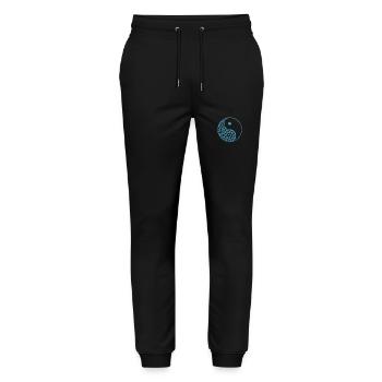 Symbole de motif Équilibre Signe Yin et Yang - Pantalon de jogging bio MOVER Stanley/Stella unisexe - noir - Devant - Marisol (170cm) & Nik (191cm)