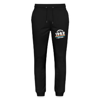 Unique since 1962 Edition Birthday Vintage 1962 - Stanley/Stella Mover Unisex Organic Jogging Trousers - black - Front - Marisol (170cm) & Nik (191cm)