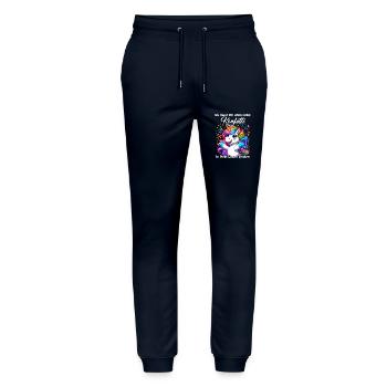 Licorne Carnaval Confettis Fun Optimisme Drôle - Pantalon de jogging bio MOVER Stanley/Stella unisexe - marine - Devant - Marisol (170cm) & Nik (191cm)
