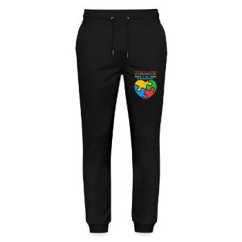 Autism - Stanley/Stella Mover Unisex Organic Jogging Trousers - black - Front - Marisol (170cm) & Nik (191cm)