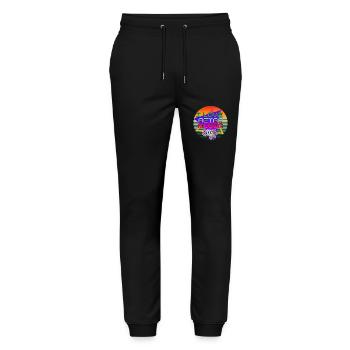 I love retro music - Stanley/Stella Mover Unisex Organic Jogging Trousers - black - Front - Marisol (170cm) & Nik (191cm)
