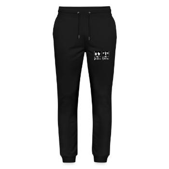 Project Manager My Problem My Pictogram Mom Dad - Stanley/Stella Mover Unisex Organic Jogging Trousers - black - Front - Marisol (170cm) & Nik (191cm)