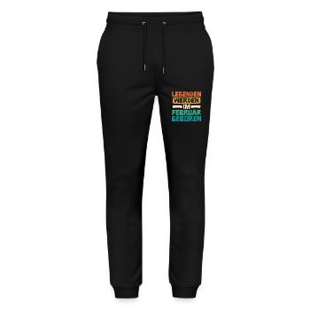 Legends are born in February - Stanley/Stella Mover Unisex Organic Jogging Trousers - black - Front - Marisol (170cm) & Nik (191cm)