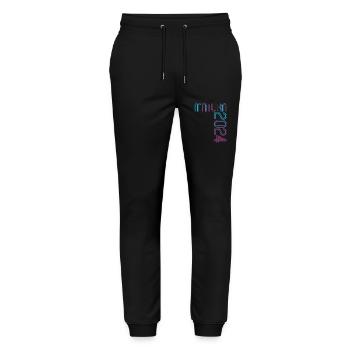 Matura Junge Mädchen Damen und Herren Matura 2024 - Stanley/Stella Unisex Bio Jogginghose Mover  - Schwarz - Vorne - Marisol (170cm) & Nik (191cm)