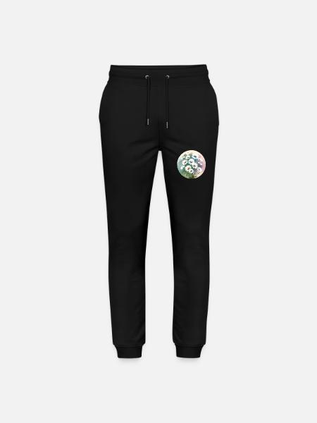 Daisies drawn - Stanley/Stella Mover Unisex Organic Jogging Trousers - black