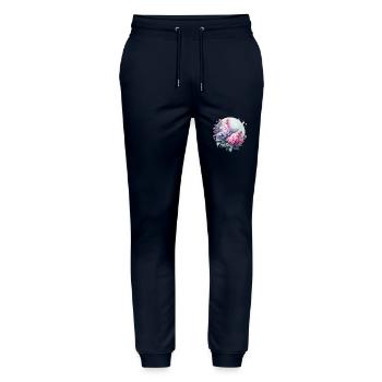 Lilas dessiné - Pantalon de jogging bio MOVER Stanley/Stella unisexe - marine - Devant - Marisol (170cm) & Nik (191cm)