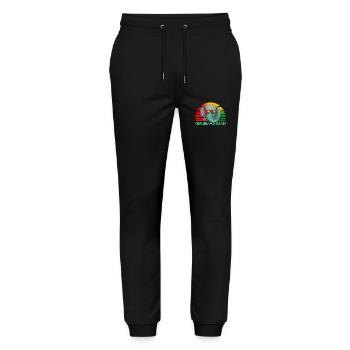 Guinea Bissau - Stanley/Stella Mover Unisex Organic Jogging Trousers - black - Front - Marisol (170cm) & Nik (191cm)