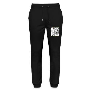 Black History Month Period African American Pride - Stanley/Stella Mover Unisex Organic Jogging Trousers - black - Front - Marisol (170cm) & Nik (191cm)