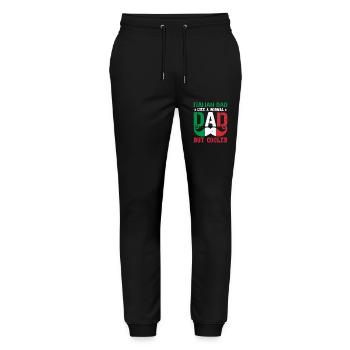 Italian Dad Italy Flag Gifts for Men Father's Day - Stanley/Stella Mover Unisex Organic Jogging Trousers - black - Front - Marisol (170cm) & Nik (191cm)