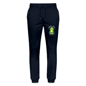 Hoppy leap day frog - Stanley/Stella Mover Unisex Organic Jogging Trousers - navy - Front - Marisol (170cm) & Nik (191cm)