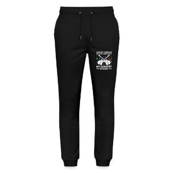 Comté Musique Vintage Amateur de musique Western Country C - Pantalon de jogging bio MOVER Stanley/Stella unisexe - noir - Devant - Marisol (170cm) & Nik (191cm)
