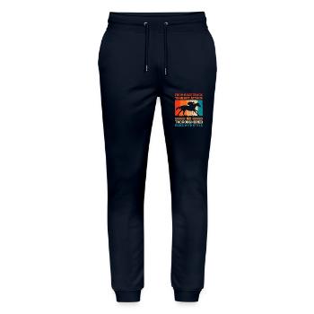 Thoroughbred Horse Racing Riding Equestian Horses - Stanley/Stella Mover Unisex Organic Jogging Trousers - navy - Front - Marisol (170cm) & Nik (191cm)