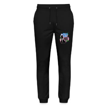 it's not a dad bod its a father figure - Stanley/Stella Mover Unisex Organic Jogging Trousers - black - Front - Marisol (170cm) & Nik (191cm)