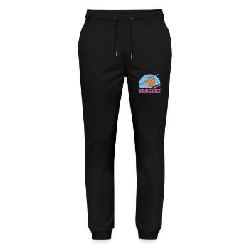 Häkeln Häklerin Häkelt Häkel Geschenk - Stanley/Stella Unisex Bio Jogginghose Mover  - Schwarz - Vorne - Marisol (170cm) & Nik (191cm)