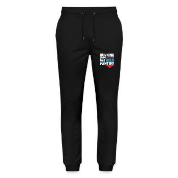 Running Drops Pounds But Beer Drops Panties Funny - Stanley/Stella Mover Unisex Organic Jogging Trousers - black - Front - Marisol (170cm) & Nik (191cm)