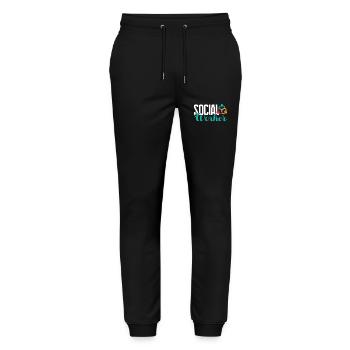 Social Worker Social Worker My Job - Stanley/Stella Mover Unisex Organic Jogging Trousers - black - Front - Marisol (170cm) & Nik (191cm)
