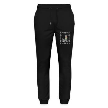 Peanut Retro Vintage Anchor Maritime Sailor Ahoy - Stanley/Stella Mover Unisex Organic Jogging Trousers - black - Front - Marisol (170cm) & Nik (191cm)
