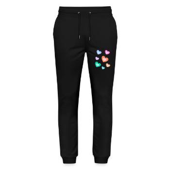 Heart Heartfelt Valentine's Day Mother's Day Birthday - Stanley/Stella Mover Unisex Organic Jogging Trousers - black - Front - Marisol (170cm) & Nik (191cm)