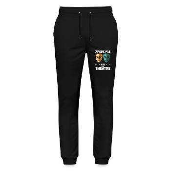 Humour théâtre - Pantalon de jogging bio MOVER Stanley/Stella unisexe - noir - Devant - Marisol (170cm) & Nik (191cm)