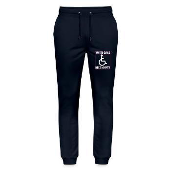 Wheelchair users Wheelchair - Stanley/Stella Mover Unisex Organic Jogging Trousers - navy - Front - Marisol (170cm) & Nik (191cm)