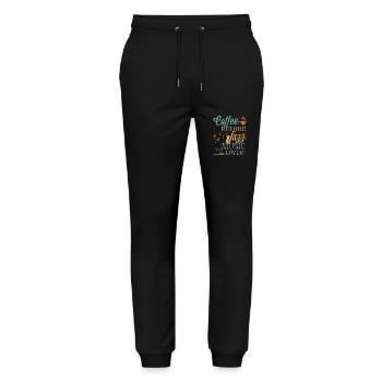 Amateur de musique jazz Coffee Jazz Band Amateur de café - Pantalon de jogging bio MOVER Stanley/Stella unisexe - noir - Devant - Marisol (170cm) & Nik (191cm)