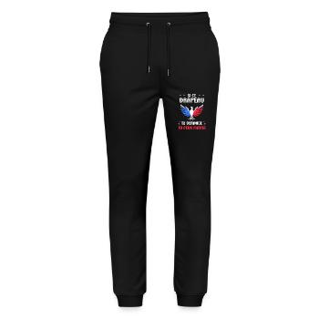 drapeau france patriote - Pantalon de jogging bio MOVER Stanley/Stella unisexe - noir - Devant - Marisol (170cm) & Nik (191cm)