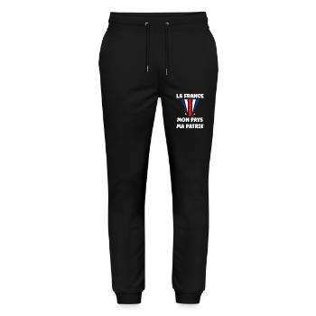 Patriot France My Country My Fatherland - Stanley/Stella Mover Unisex Organic Jogging Trousers - black - Front - Marisol (170cm) & Nik (191cm)