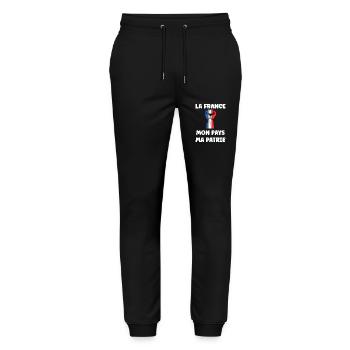 drapeau francais patriote - Pantalon de jogging bio MOVER Stanley/Stella unisexe - noir - Devant - Marisol (170cm) & Nik (191cm)