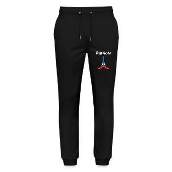 Patriotic France Emblem - Stanley/Stella Mover Unisex Organic Jogging Trousers - black - Front - Marisol (170cm) & Nik (191cm)