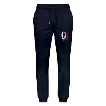 France patriote - Pantalon de jogging bio MOVER Stanley/Stella unisexe - marine - Devant - Marisol (170cm) & Nik (191cm)