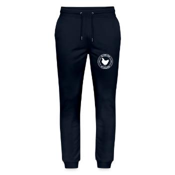 Sei cool, wie meine Hühner - Stanley/Stella Unisex Bio Jogginghose Mover  - Navy - Vorne - Marisol (170cm) & Nik (191cm)