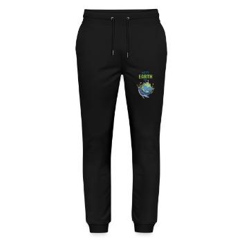 Happy Earth Day whale sea ocean earth nature valuable - Stanley/Stella Mover Unisex Organic Jogging Trousers - black - Front - Marisol (170cm) & Nik (191cm)