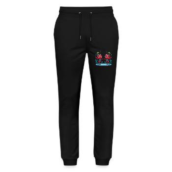 Twin cherries having fun in the water - Stanley/Stella Mover Unisex Organic Jogging Trousers - black - Front - Marisol (170cm) & Nik (191cm)