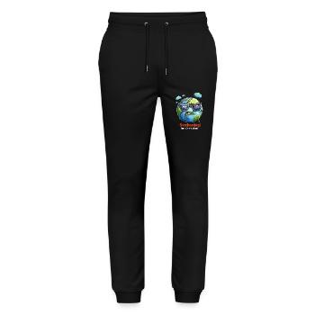 Überhitzung - Handle Die Erde Sorgfältig - Stanley/Stella Unisex Bio Jogginghose Mover  - Schwarz - Vorne - Marisol (170cm) & Nik (191cm)