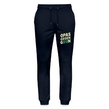 OPAS GEGEN GRÜN Grüne nein Danke - Stanley/Stella Unisex Bio Jogginghose Mover  - Navy - Vorne - Marisol (170cm) & Nik (191cm)
