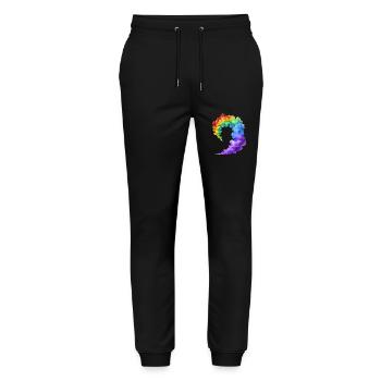 Buntes Rauchprofil In Lebendigen Farben - Stanley/Stella Unisex Bio Jogginghose Mover  - Schwarz - Vorne - Marisol (170cm) & Nik (191cm)