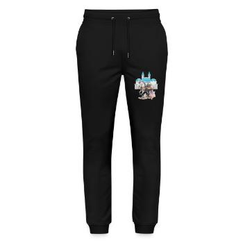 Castle Unicorns Horses Horse Fairy Tale Mythical Creature - Stanley/Stella Mover Unisex Organic Jogging Trousers - black - Front - Marisol (170cm) & Nik (191cm)