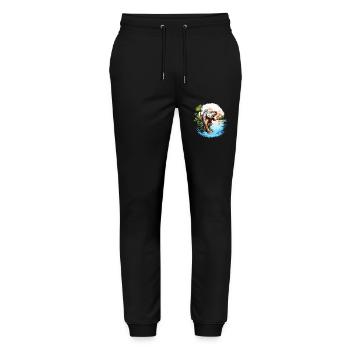 Poisson bar - Pantalon de jogging bio MOVER Stanley/Stella unisexe - noir - Devant - Marisol (170cm) & Nik (191cm)