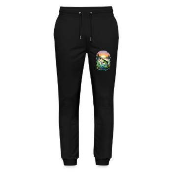 Barsch-Fisch - Stanley/Stella Unisex Bio Jogginghose Mover  - Schwarz - Vorne - Marisol (170cm) & Nik (191cm)